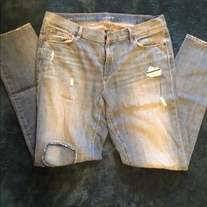 LOFT Modern Skinny Patchwork Jeans Size 12